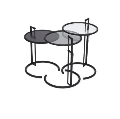Adjustable Table E1027 Beistelltisch ClassiCon - QUICK SHIP Schwarz-Parsolglas grau